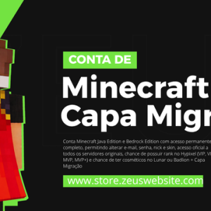 MINECRAFT FULL ACESSO + CAPA MIGRAÇÃO (GARANTIA ETERNA)