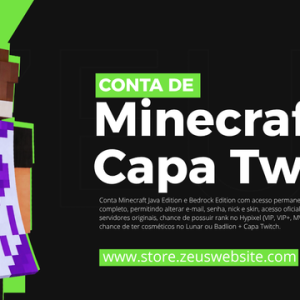 MINECRAFT FULL ACESSO + CAPA TWITCH (GARANTIA ETERNA)